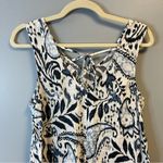 Lucky Brand  Dress 100% Linen Blue Paisley Print A Line Sleeveless Dress Sz S EUC Photo 7