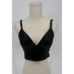 Susana Monaco NWT Faux Leather Bralette Top in Black Sz Small $118 Photo 4