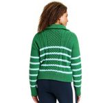 La Ligne x Target Sweater XXS Quarter Zip Striped Cable Knit Green Light Blue Photo 2