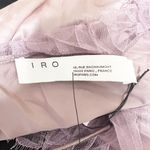 NEW IRO Berwyn Silk Satin Chiffon Pleated Tulle Trim Camisole Tank Top Purple XS Photo 1