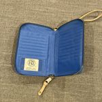 Spartina 449 Spartina Phone Wristlet Wallet Navy Orange Leather Linen Coastal Grandma Photo 5