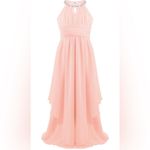 Girls Dress Sequined Halter Special Occasion Dresses Elegant Party Dress Maxi 16 Pink Size undefined Photo 0