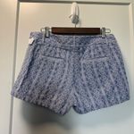 Loft Ann Taylor Embroidered Stitched Blue White Short Nautical Beach Vacation 6 Photo 2