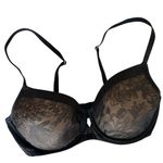 Soma Lightly Lined Perfect Coverage Bra Black Lace Overlay Size 34D Photo 0