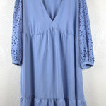 Emma & Michele NWT  Blue V Neck Tiered Dress Cottagecore Feminine Balletcore XL Photo 0