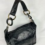 Michael Kors Michael Snakeskin Hobo Bag Handbag Black Purse Python Animal Print Photo 2