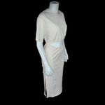 4th and Reckless Womens Small Cream Textured Midi Dress Cutout Short Sleeve Photo 12