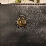 Liz Claiborne 90s vintage leather tote bag w/ gold logo / zipper closure Photo 2