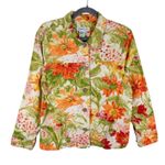 Coldwater Creek  Cotton Floral Button Up Jacket Medium Photo 0