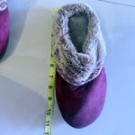 Isotoner  Slippers Women Size 9.5-10 Memory Foam Faux Fur Purple Gray Fur Comfy Photo 5