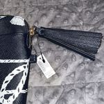 Chico's Chico’s blue white tassel print tech bag cosmetic pouch navy blue zip close NWT Photo 2