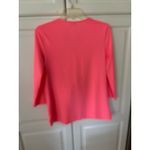 JEAN PIERRE KLIFA Paris Coral V Neck 3/4 Sleeve Tunic Top Women's Medium Pink Photo 2