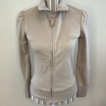 Guess  Jeans shimmery cream colored hoodless full zip Small Photo 0