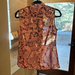 Anna Sui vintage style glam shimmer print party shirt blouse Size Medium Photo 9
