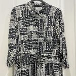 Velvet by Graham & Spencer Patterned Button Down Shirt Dress Grey & Cream Sz S Gray Photo 6