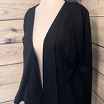 Hutch Anthropologie  Black Vegan Suede Drape Front Jacket Photo 4