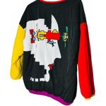 PETER MAX Vintage Custom Design Geo Face Neon Sign Reversible Sweatshirt Size L Size L Photo 1