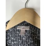 Roz & Ali  Womens M Cardigan Sweater Black White Knit Stretch Casual USA Made Photo 4