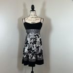 Ruby Rox Black & Gray Floral Sleeveless Dress - Empire Waist A Line Fit Flare Party Photo 1