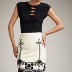 Nanette Lepore  Cream Wool Blend Seraphim Patterned Ombre Skirt Size 6 Photo 0