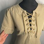 J.Crew  Tan Lace-Up Casual Dress – Everyday Style with Pockets Photo 1