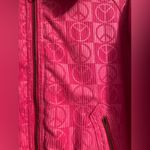 Urban Outfitters  Coat Womens Pink Femme Peace Sign Embossed Cropped Y2K; size S Photo 1