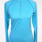 Eastern Mountain Sports Quarter Zip Pullover Aqua Blue Long Sleeve Top Small Photo 0
