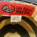 Pacific&Co San Diego Hat  Black and Tan Wide Brimmed Sun Beach Hat with Braided Buckle Photo 2
