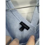 Talbots Blue Ribbon Tie Back Pima Cotton Sweater Women L 3/4 Sleeve Minimalist Photo 2