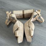Sam Edelman  Leather Suede Beige Cream Strappy Slingback Block Heels‎ Size 9 Photo 3