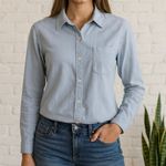 H&M  Light Blue 100% Cotton Button-Up Shirt XS Photo 1