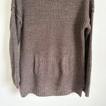 Daisy Fuentes  Brown Kangaroo Pocket Scoop Neck Pullover Sweater Lagenlook Small Photo 7