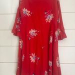 Free People Time On My Side Red Floral Print Wrap Dress Photo 8