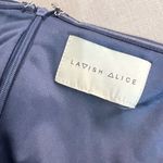 Lavish Lice Lavish Alice navy off the shoulder long sleeve bandeau bodice pencil fit midi dr Photo 7