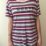 Guess green purple white striped shirt Photo 0