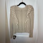 Love Shack Fancy Cream Ruffle Sweater in oatmeal wool size L Photo 7