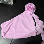 Babyboo Elegant Pink One-Shoulder Crop Top Photo 3