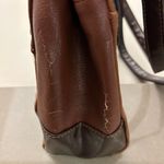 Stone Mountain Brown Leather Satchel with Crocodile Pattern and Silver Accents Photo 9