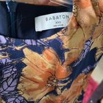 Babaton Aritzia Hopkins Blouse Floral Top Navy Orange Front Tie Women’s XXS Photo 3