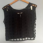 Black Poppy  Short Cap Sleeve Open Cage Back Thin Going Out Top Photo 1