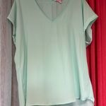 Candie's Mint Green V-Neck Women's Top Photo 1