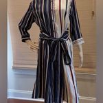 Fate Navy, wine, and Cream Striped Midi Dress Size M Photo 0