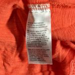 Chico's  Shirt Coral Orange Slub Lace Hem Top Womens XL Scalloped Crochet Detail‎ Photo 6