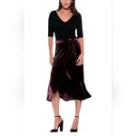 Gap Purple velvet ruffled wrap midi skirt Size M Photo 1