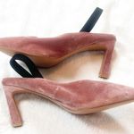 ASOS Velvet Slingback Mules Heels Pointy Toe Pink Women’s Size 8 Photo 0