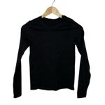 OQQ Women’s Fitted Ribbed Long Sleeve Athletic Top Black Size S Photo 3
