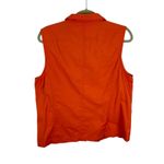Chico's Orange Cotton Nylon Full Zip Lightweight Utility Vest Pockets Size L Photo 1