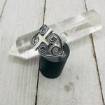 Lab Opal Cross Sterling Silver Ring Silver Photo 3