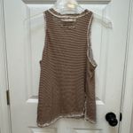 Free People Love Language Brown Henley Sleeveless Tank Top Size S Linen Blend Photo 1