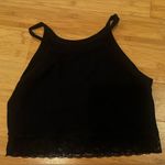 Target Black Lace Crop Top High Neck Photo 1